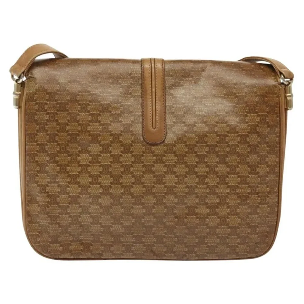 Authentic CELINE Macadam Canvas Shoulder Bag PVC Beige Gold - Picture 9 of 16